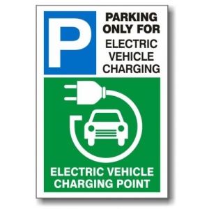 Indicator Electric Vehicle Charging Parking Sign, Sticker autocolant