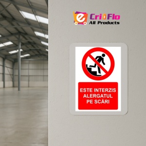Indicator Este interzis alergatul pe scari indicator de interzicere, Sticker autocolant - Img 4