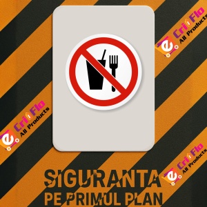 Indicator Eticheta pentru interzicerea consumului de mancare sau a bauturii, Sticker autocolant - Img 2