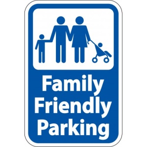 Indicator Family Friendly Parking Sign, Sticker autocolant