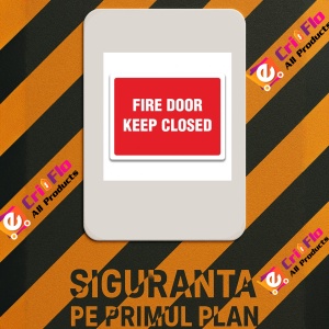 Indicator FIRE DOOR KEEP CLOSED SIGN, Sticker autocolant - Img 2