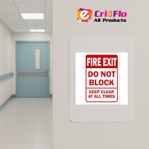Indicator Fire exit do not block keep clear at all times sign, Sticker autocolant - Img 4