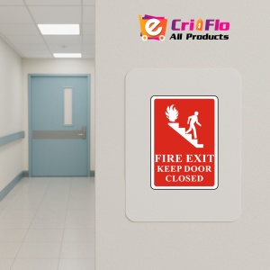 Indicator Fire Exit Keep Door Closed Sign, Sticker autocolant - Img 4