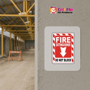 Indicator Fire extinguisher do not block sign, Sticker autocolant - Img 5