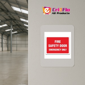 Indicator FIRE SAFETY DOOR EMERGENCY ONLY, Sticker autocolant - Img 3