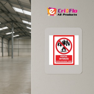 Indicator Focul interzis supraveghere video, Sticker autocolant - Img 3