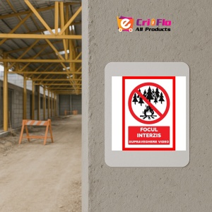 Indicator Focul interzis supraveghere video, Sticker autocolant - Img 5