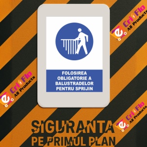 Indicator Folosirea obligatorie a balustradelor pentru sprijin, Sticker autocolant - Img 3