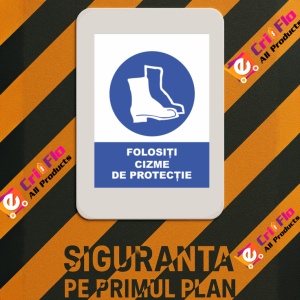 Indicator Folositi cizme de protectie, Sticker autocolant - Img 3