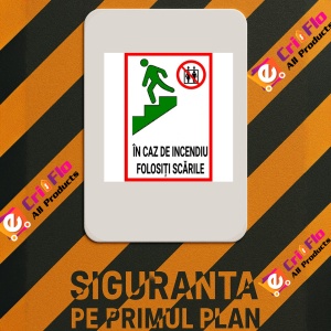 Indicator Folositi scarile in caz de incendiu, Sticker autocolant - Img 2