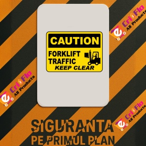 Indicator Forklift Traffic Keep Clear Sign, Sticker autocolant - Img 2