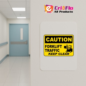 Indicator Forklift Traffic Keep Clear Sign, Sticker autocolant - Img 4