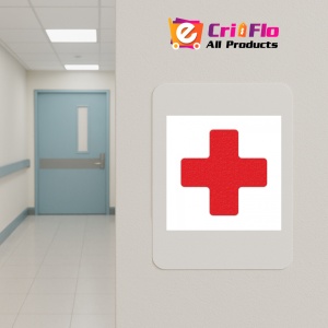 Indicator Forma + rosu pentru pardoseala din depozite si hale, Sticker autocolant - Img 4