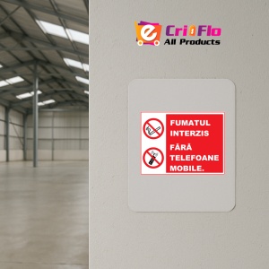 Indicator Fumatul interzis fara telefoane mobile, Sticker autocolant - Img 3