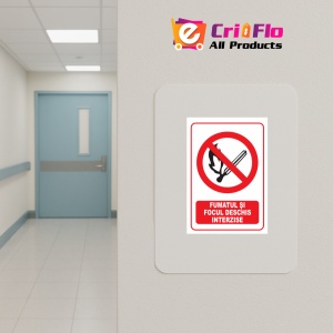 Indicator Fumatul si focul deschis interzise, Sticker autocolant - Img 4