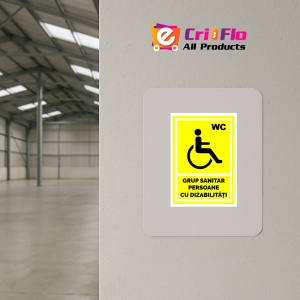 Indicator Galben pentru grup sanitar persoane cu dizabilitati, Sticker autocolant - Img 3