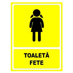 Indicator Galben pentru toaleta fete, Sticker autocolant