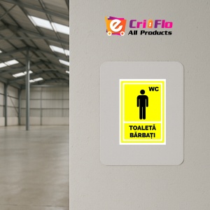 Indicator Galben pentru wc toaleta barbati, Sticker autocolant - Img 3