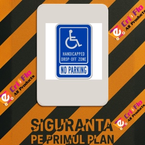 Indicator Handicapped Drop Off Zone Sign, Sticker autocolant - Img 2