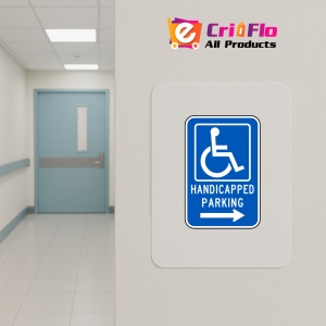 Indicator Handicapped Parking Sign Right Arrow, Sticker autocolant - Img 4