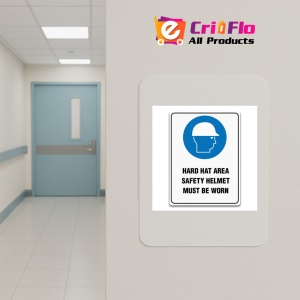 Indicator HARD HAT SIGNS for AREA SAFETY HELMET MUST BE WORN, Sticker autocolant - Img 4