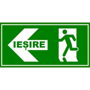 Indicator Iesire cu sageata in stanga, Sticker autocolant