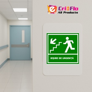 Indicator Iesire de urgenta scari in stanga jos, Sticker autocolant - Img 4