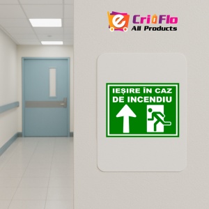 Indicator Iesire in caz de incendiu, Sticker autocolant - Img 4