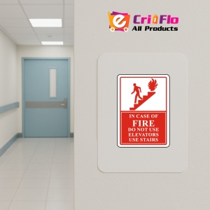 Indicator In Case of Fire Do Not Use Elevator, Sticker autocolant - Img 4