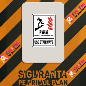 Indicator In Case of Fire Use Stairs, Sticker autocolant - Img 2