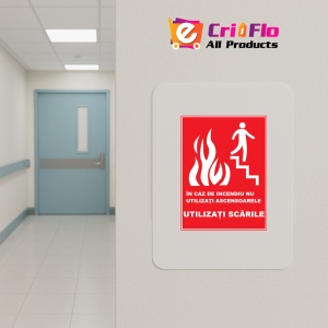 Indicator In caz de incendiu nu utilizati ascensoarele, Sticker autocolant - Img 4