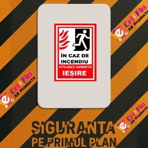 Indicator In caz de incendiu utilizati aceasta iesire, Sticker autocolant - Img 2