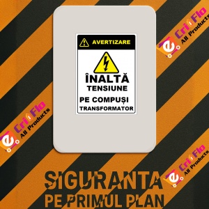 Indicator Inalta tensiune pe compusi transformator, Sticker autocolant - Img 2