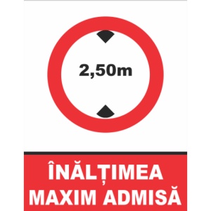 Indicator Inaltimea maxim admisa, Sticker autocolant