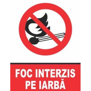 Indicator Indicator foc interzis pe iarba, Sticker autocolant