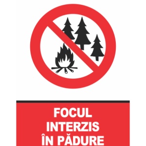 Indicator Indicator focul interzis in padure, Sticker autocolant