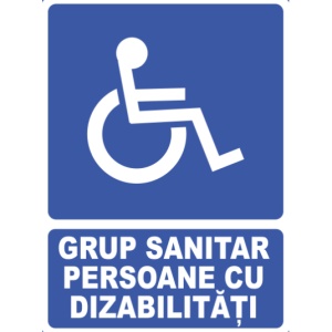 Indicator Indicator grup sanitar persoane dizabilitati, Sticker autocolant