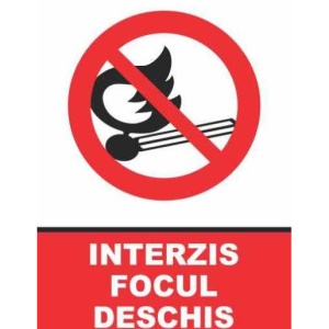 Indicator Indicator interzis focul deschis, Sticker autocolant