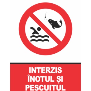 Indicator Indicator interzis inotul si pescuitul, Sticker autocolant