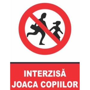 Indicator Indicator interzisa joaca copiiilor, Sticker autocolant