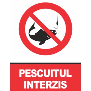 Indicator Indicator pescuitul interzis, Sticker autocolant