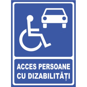Indicator Info Acces persoane cu dizabilitati, Sticker autocolant