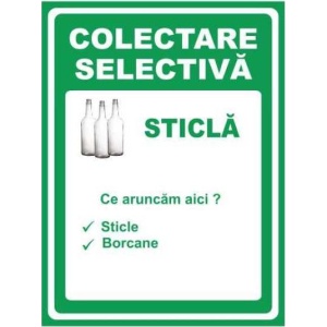 Indicator Info deseuri sticla, Sticker autocolant