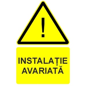 Indicator instalatie avariata indicator de avertizare, Sticker autocolant
