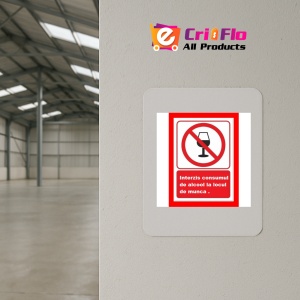 Indicator Interzis consumul de alcool la locul de munca, Sticker autocolant - Img 3