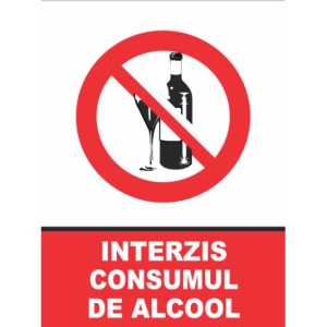 Indicator Interzis consumul de alcool, Sticker autocolant