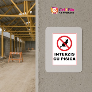 Indicator Interzis cu pisica, Sticker autocolant - Img 5