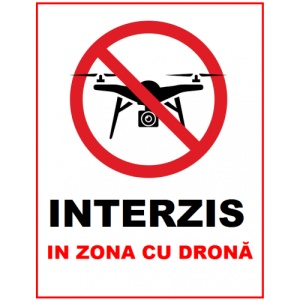 Indicator Interzis in zona cu drona, Sticker autocolant