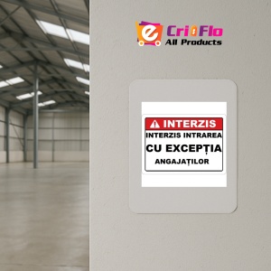 Indicator Interzis intrarea cu exceptia angajatilor, Sticker autocolant - Img 3