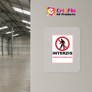 Indicator Interzis intrati pe propriul risc, Sticker autocolant - Img 3